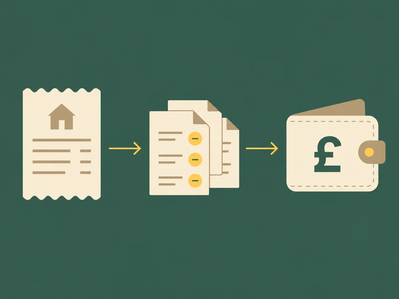 Graphic showing booking receipts, cost deductions and an owner payment